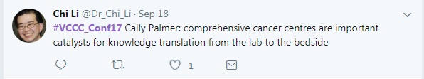 TwitterIrcChiLi Twitter screenshot of Dr Chi Li's post about the IRC