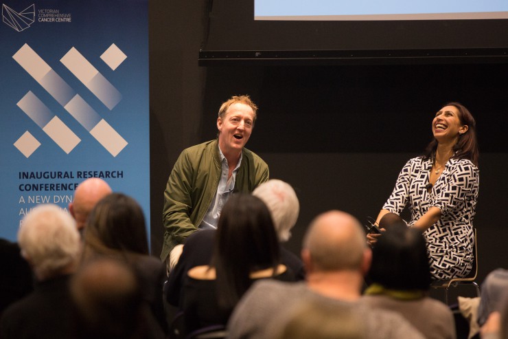 PfmConversation Justin McLean and Dr Ranjana Srivastava in a seated conversation