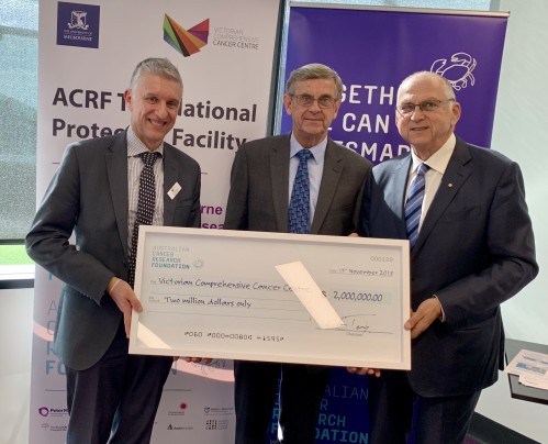 AcrfDonation Cheque donated to VCCC